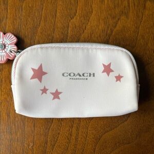 Coach Mini Pouch with Tea Rose Charm - great 4 Sanitizer/ chapstick, cough drop